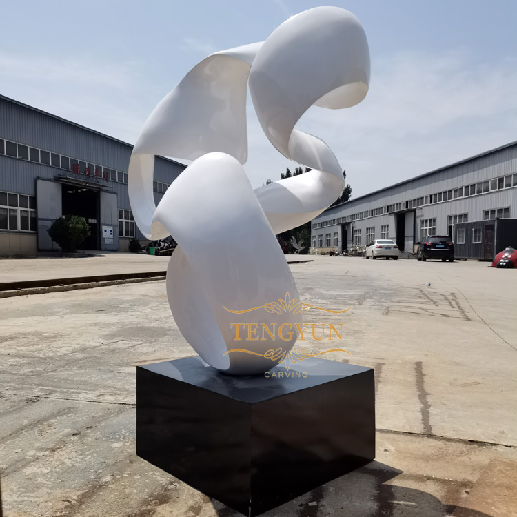 Out Door China Metal Modern Abstract White Color Stainless Steel Sculpture (2)