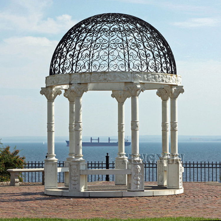 Outdoor Garden Large Marble Gazebo For Decoration (5)