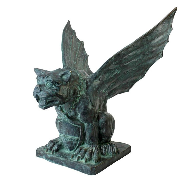 https://www.firststatue.com/doordash-hanging-cast-bronze-griffin-statue-with-big-wings-brass-gargoyle-sculptures-for-roof-decoration-product/