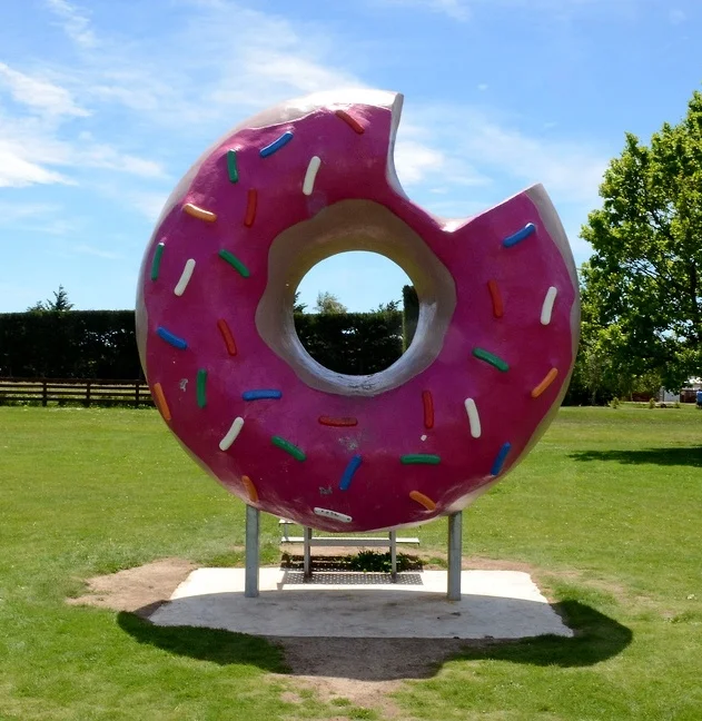 Outdoor decorative polished large size donuts stainless steel sculpture for sale (5)