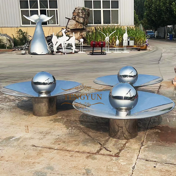Outdoor garden metal sphere stainless steel ball water fountain (1)