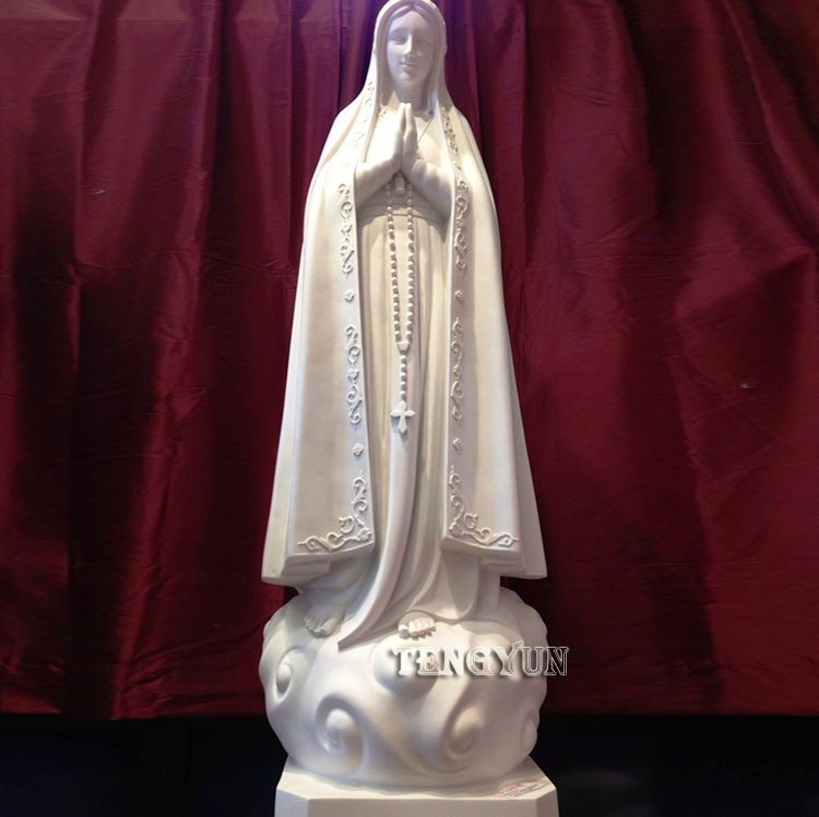 Outdoor hand carved religious life size marble our lady of fatima statues for sale (2)