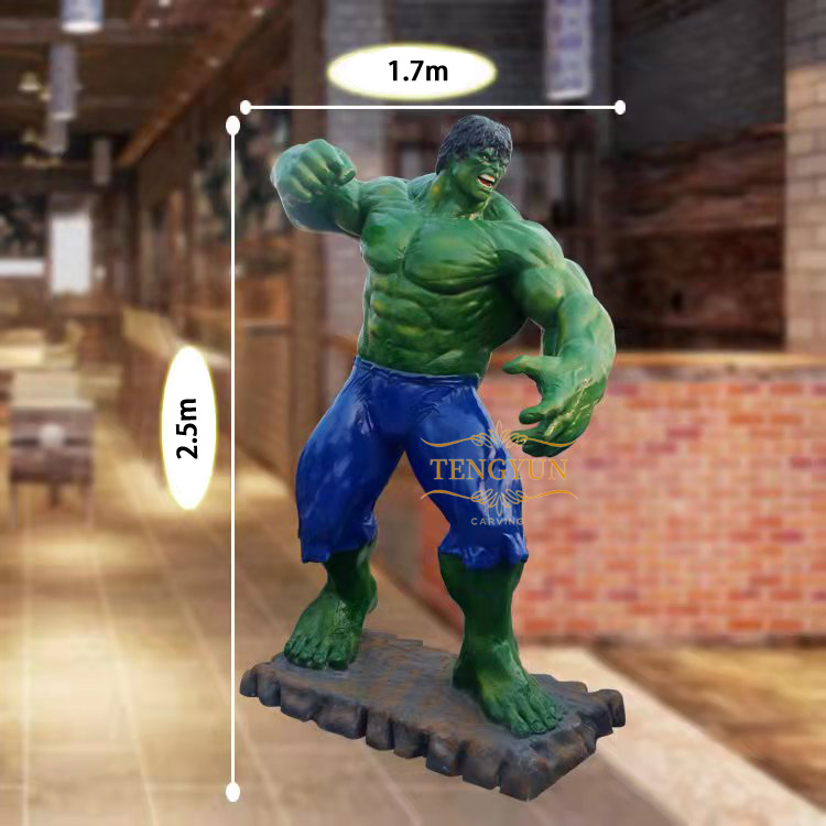 Popular resin hulk sculpture fiberglass life size hulk statue (2)