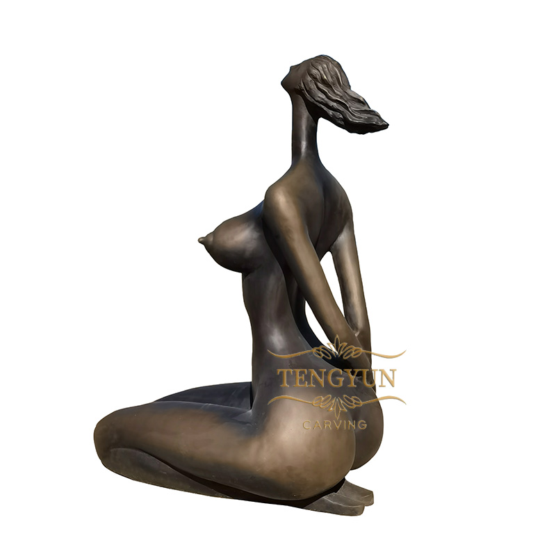 Self-Designed Modern Abstract Female Statues Bronze Nude Female Yoga Woman Sculpture (1)