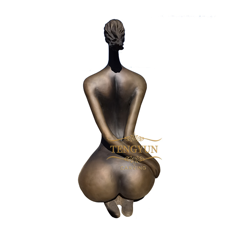 Self-Designed Modern Abstract Female Statues Bronze Nude Female Yoga Woman Sculpture (2)