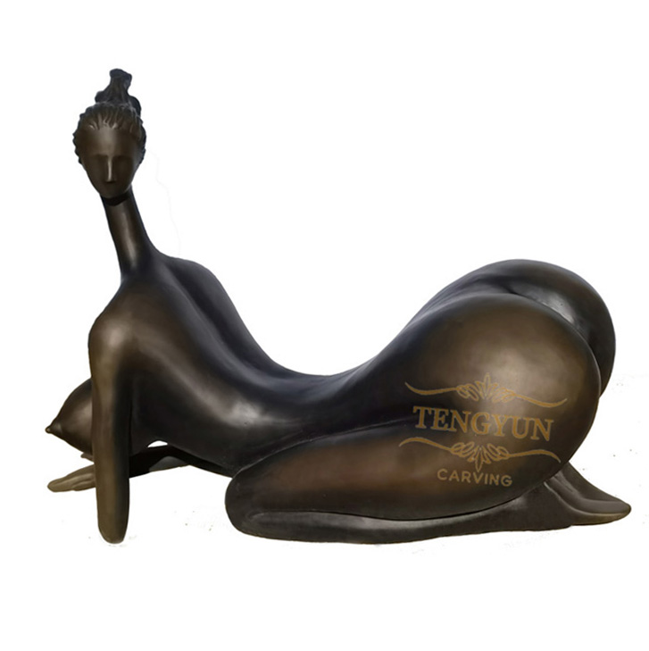 Sexy nude bronze abstract woman statue (2)