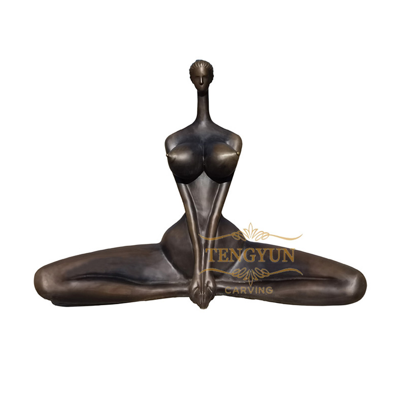 TENGYUN Yoga female sculpturebronze abstract statues (4)