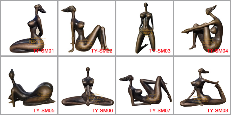 TENGYUN created modern abstract nude female bronze sculptures