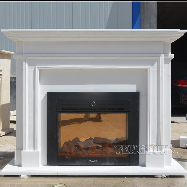 Tengyun Carving-Natural marble carved marble fireplace (2)
