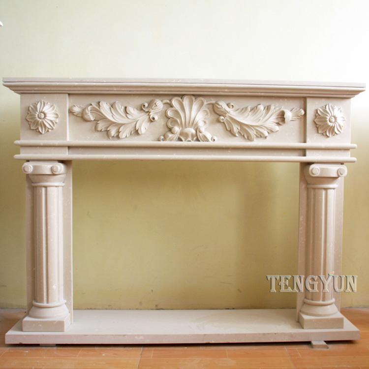White Marble Home Decorative Stone Fireplace (2)
