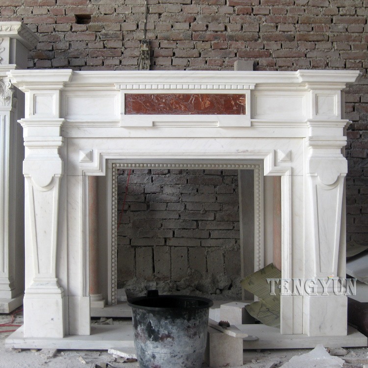 White Marble Home Decorative Stone Fireplace (6)