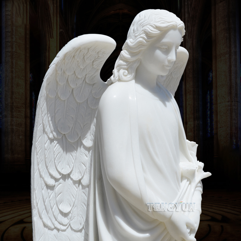 White marble angel statue (4)