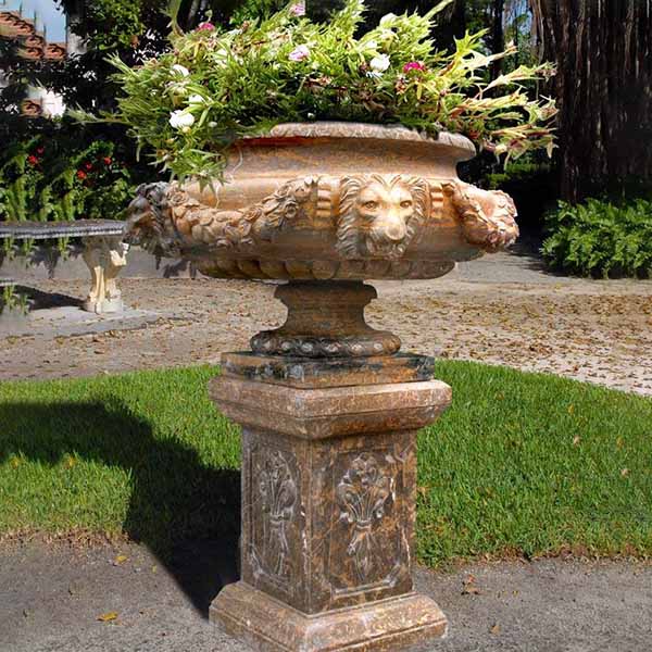 animal carving marble flowerpot