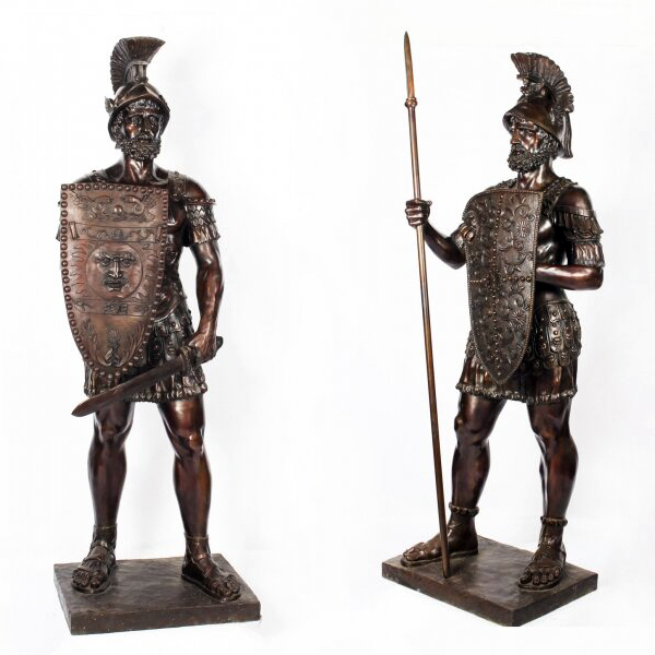 bronze Roman warrior statue
