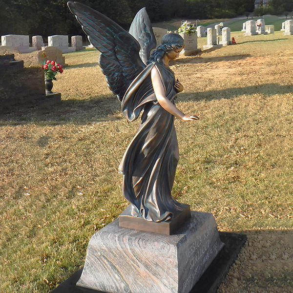 bronze garden angel statue