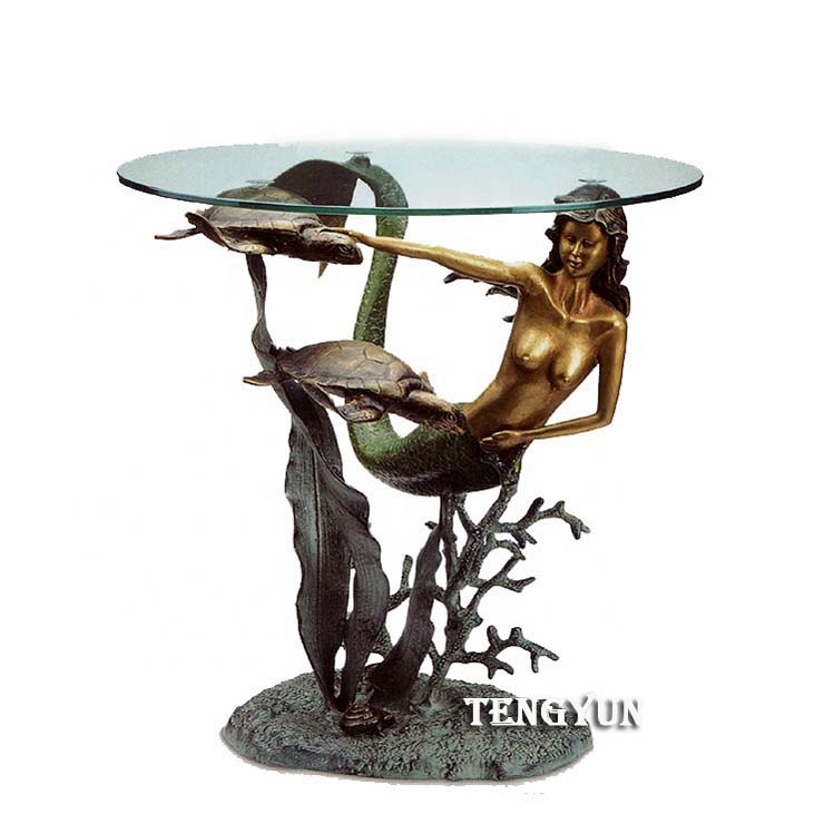 bronze mermaid statue coffee table (1)