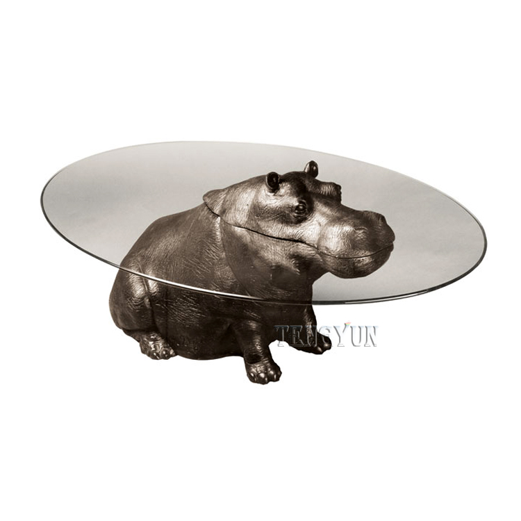 bronze sculpture hippo coffee table (2)