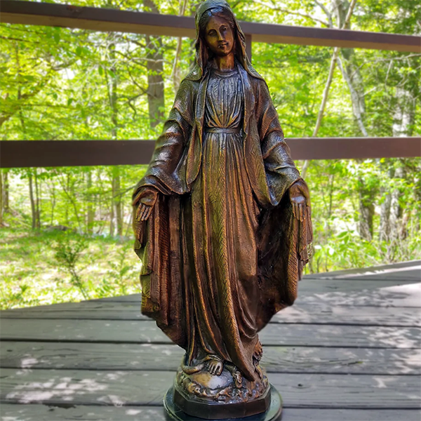 bronze virgin Mary statue