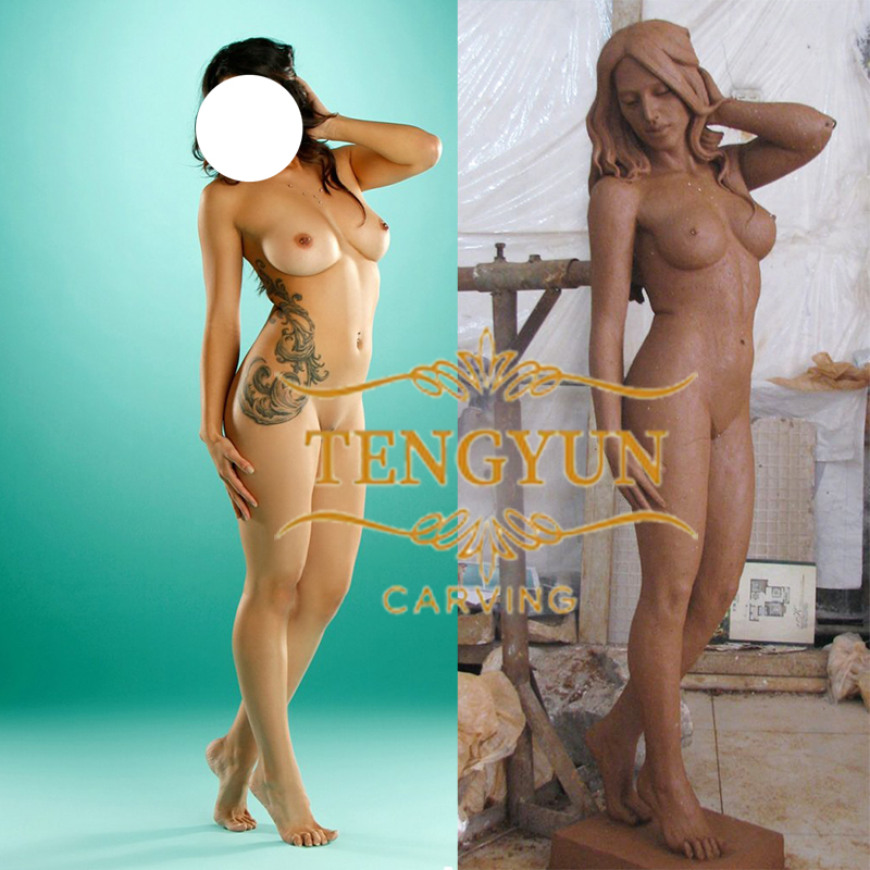 clay model of bronze nude female statue (2)
