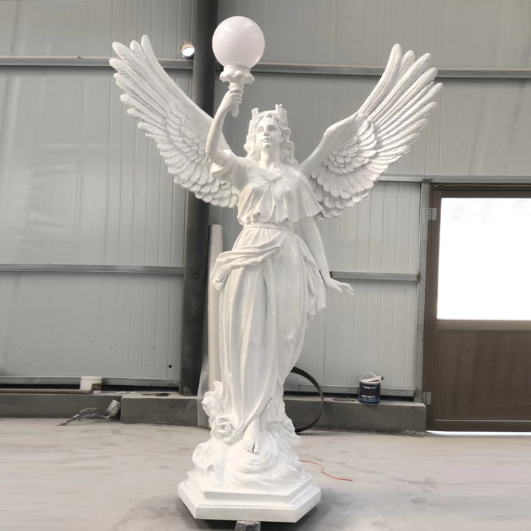 fiberglass angel lamp statue (7)