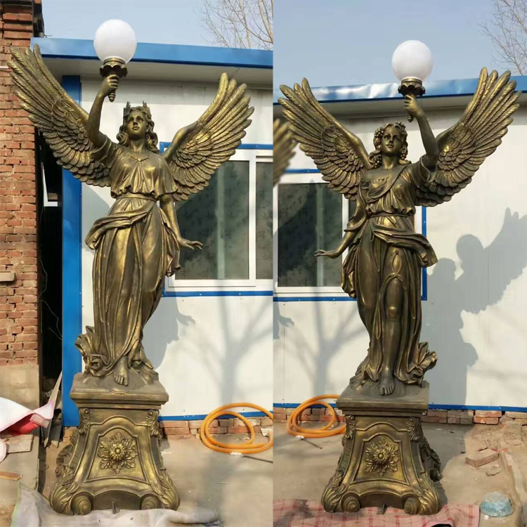 fiberglass angel lamp statues