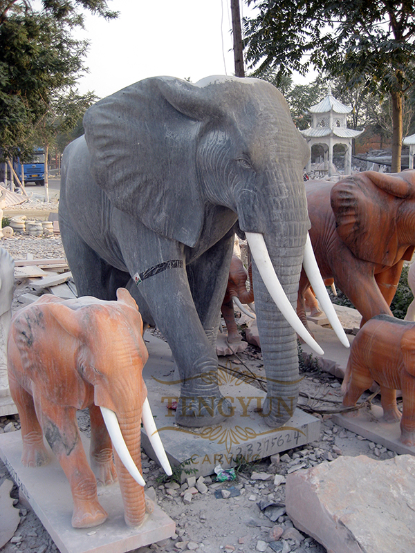 garden marble elephant statue