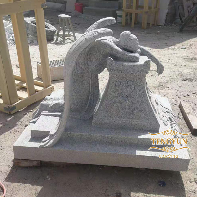 granite cemetery weeping angel statue (10)