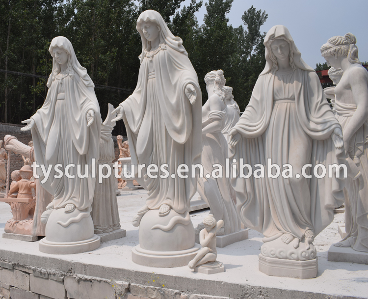 in stock marble virgin mary statue