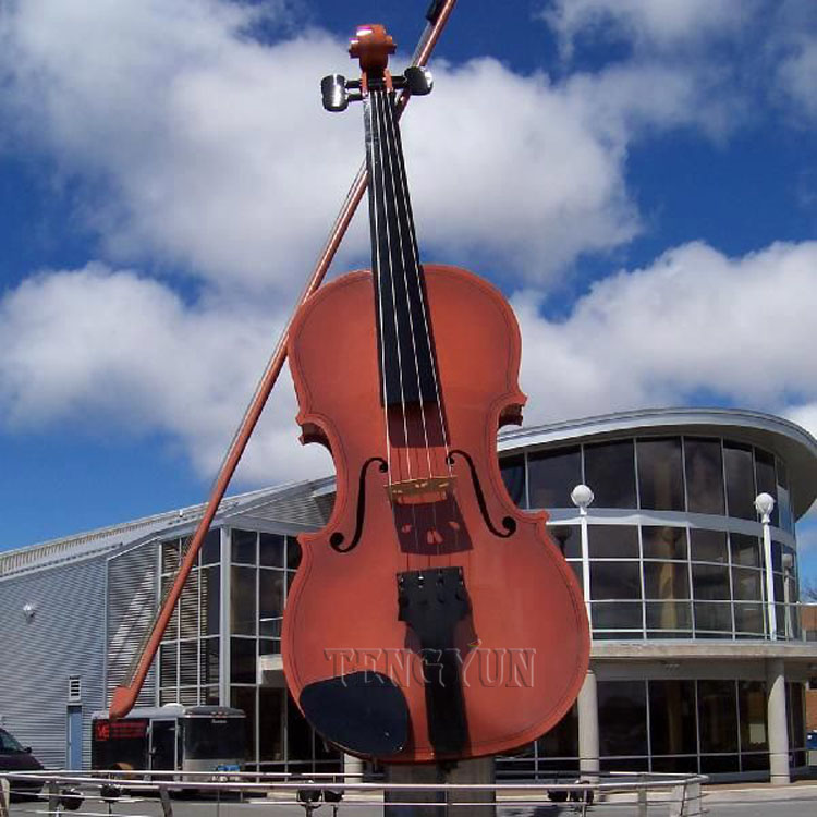 large size decorative metal violoncello sculpture stainless steel cello sculpture (3)