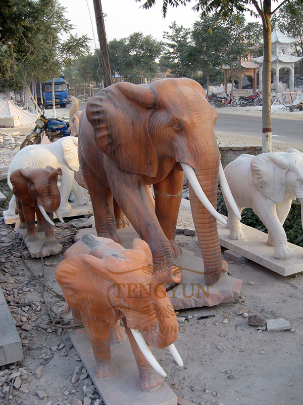 lifelike hand carved elephant statue