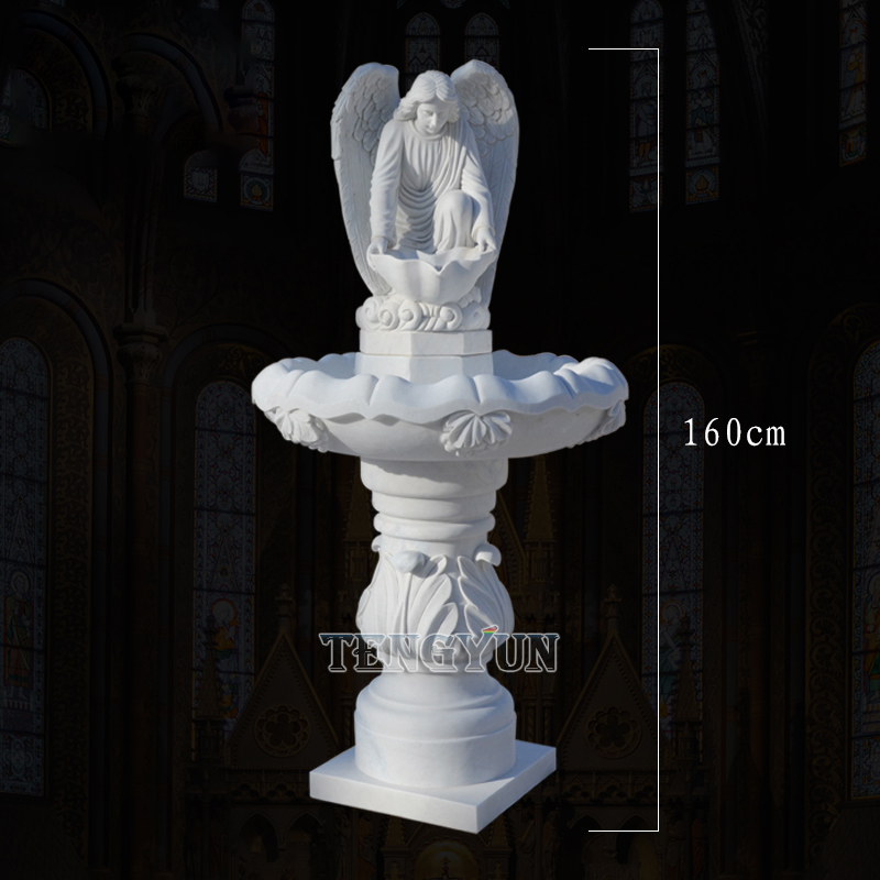 marble angel statue water fountain (4)
