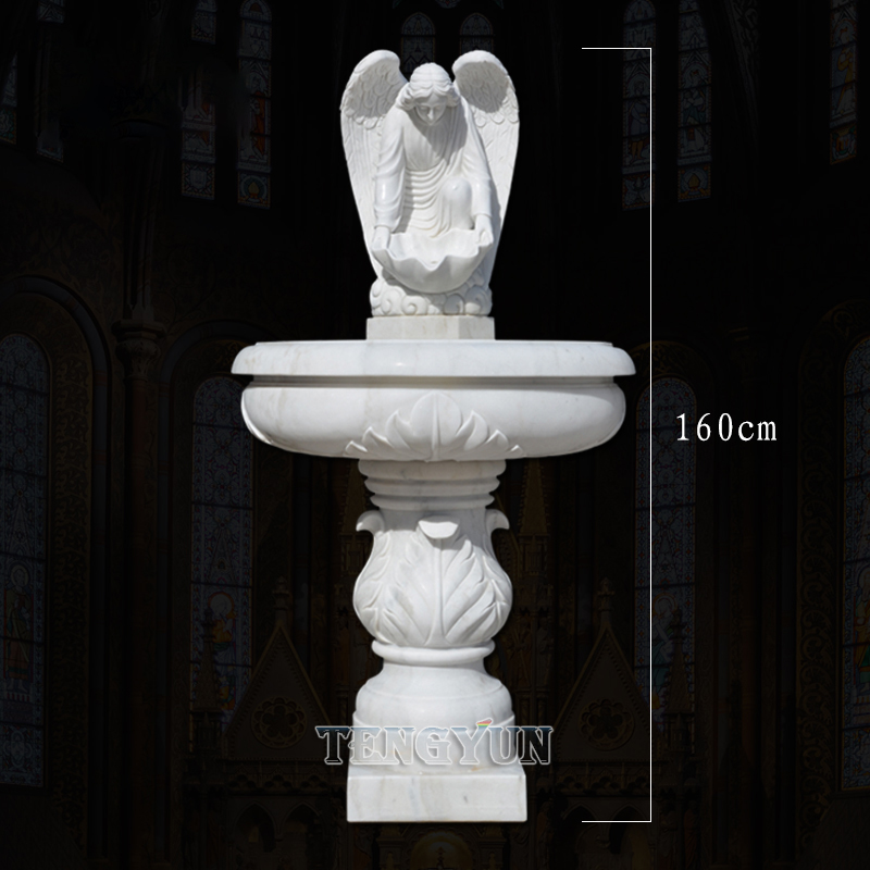 marble angel statue water fountain (5)
