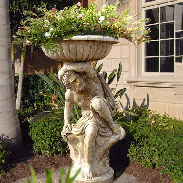 marble figure flowerpot