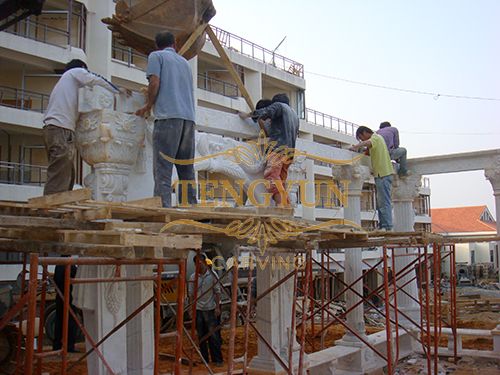 marble gazebo installation (3)
