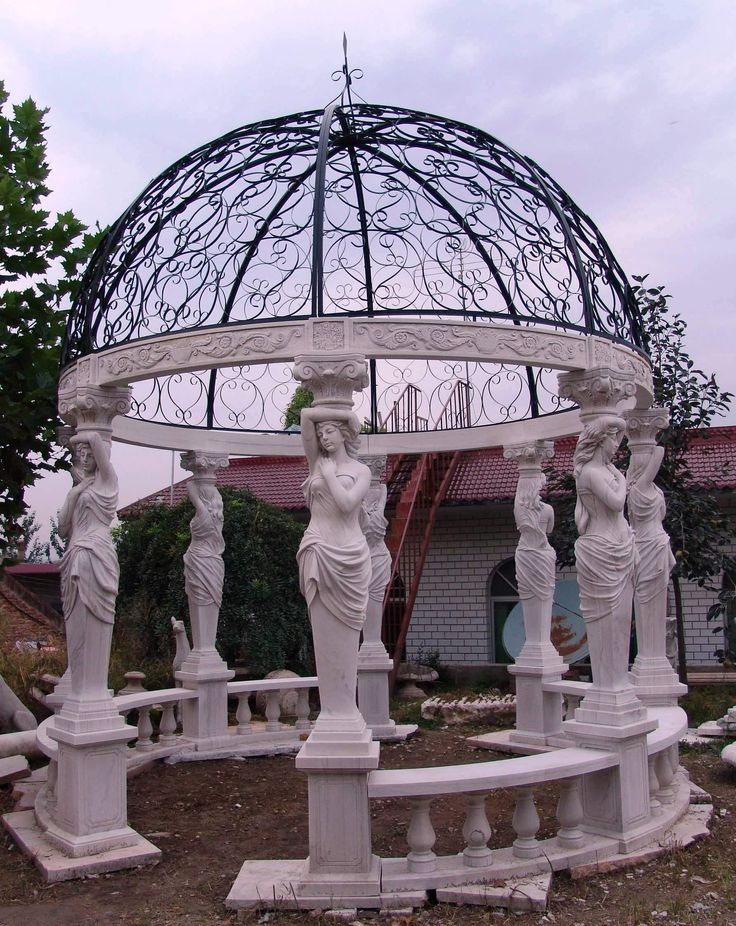 marble gazebo with statue(1)