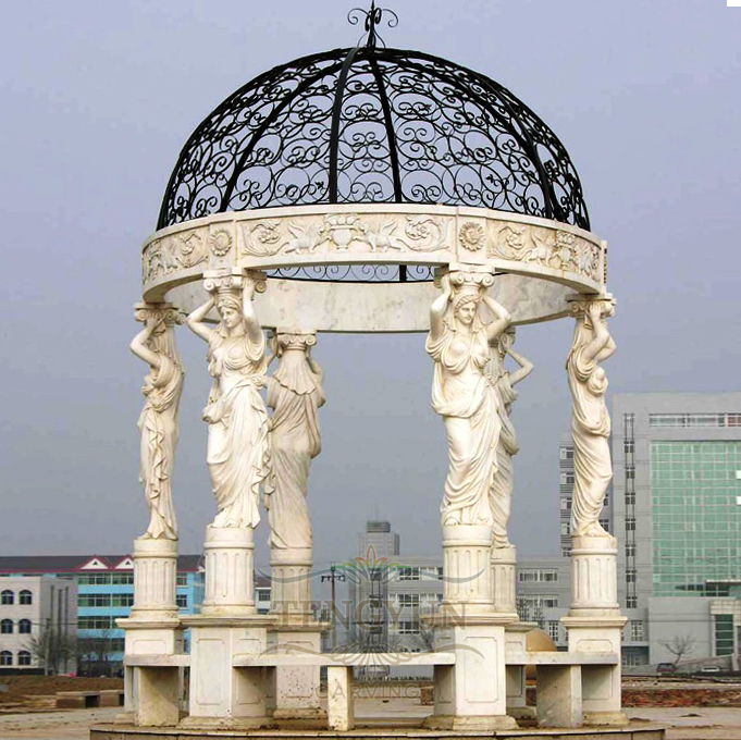 marble gazebo with statues (1)