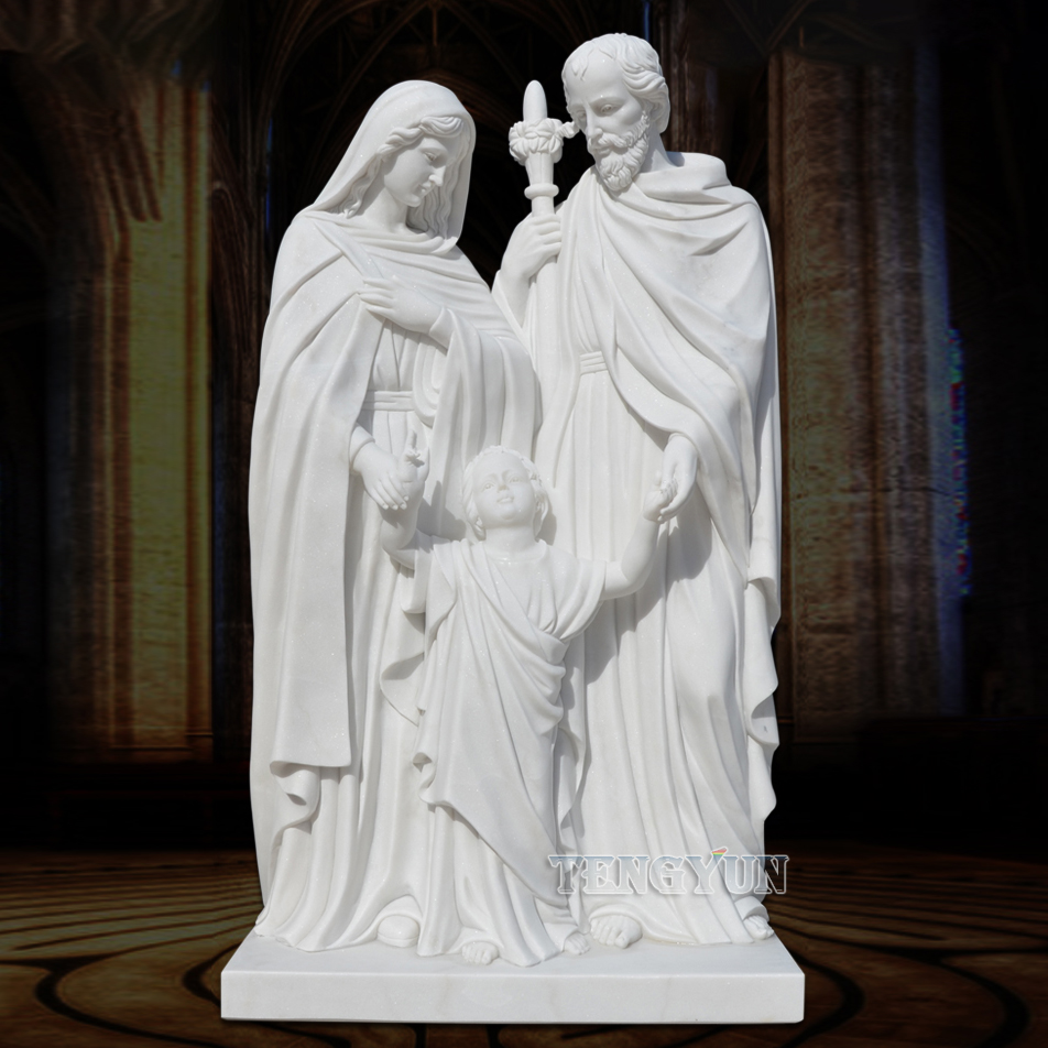marble holy family Jesus family statues (1)