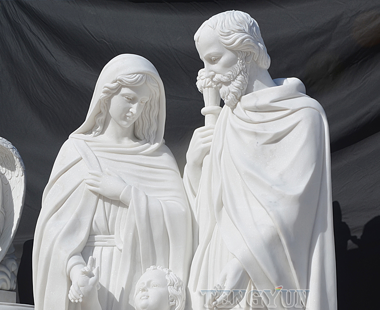 marble holy family Jesus family statues (3)