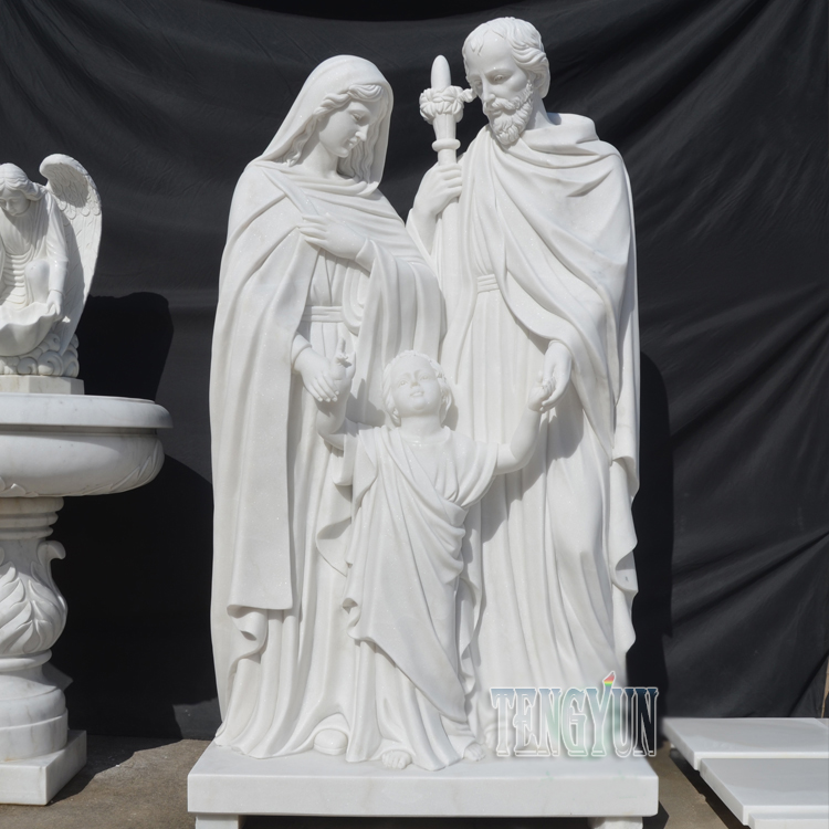 marble holy family Jesus family statues (5)