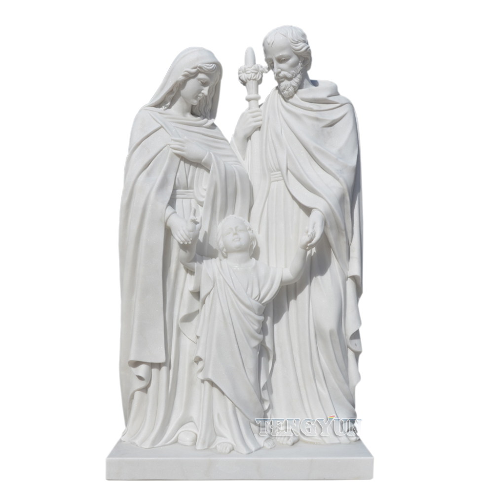 marble holy family Jesus family statues (6)