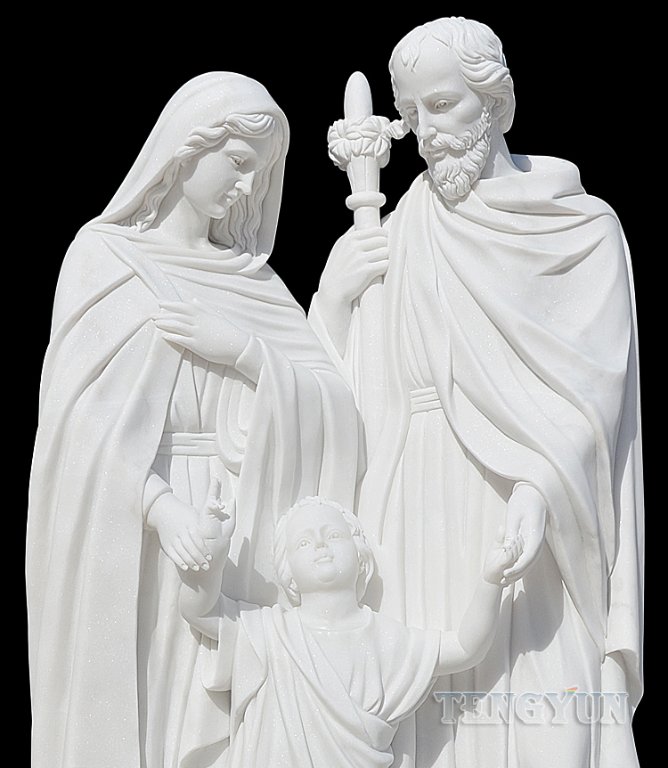 marble holy family Jesus family statues (7)