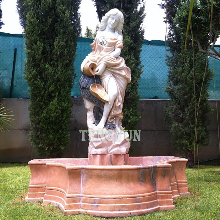 marble lady statue water fountain (5)