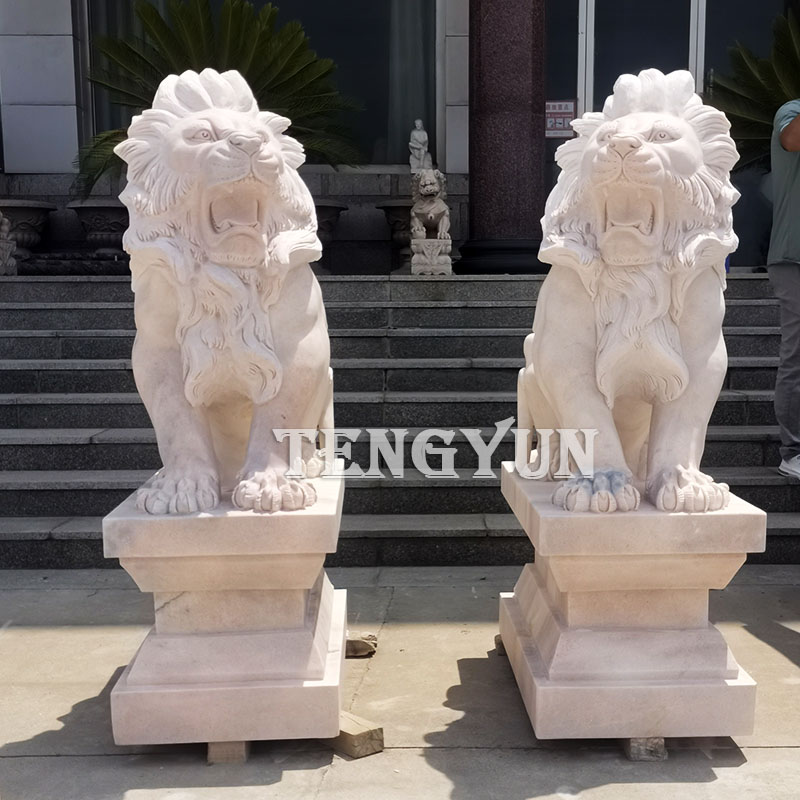 marble lion sculptures (3)