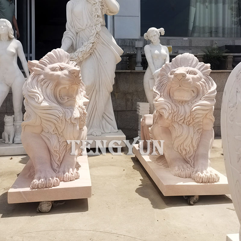 marble lion sculptures (4)