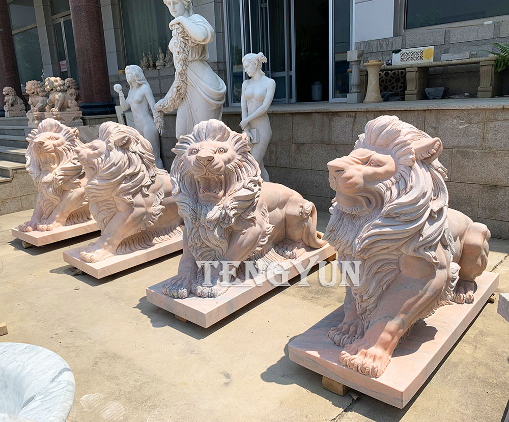 marble lion sculptures (6)
