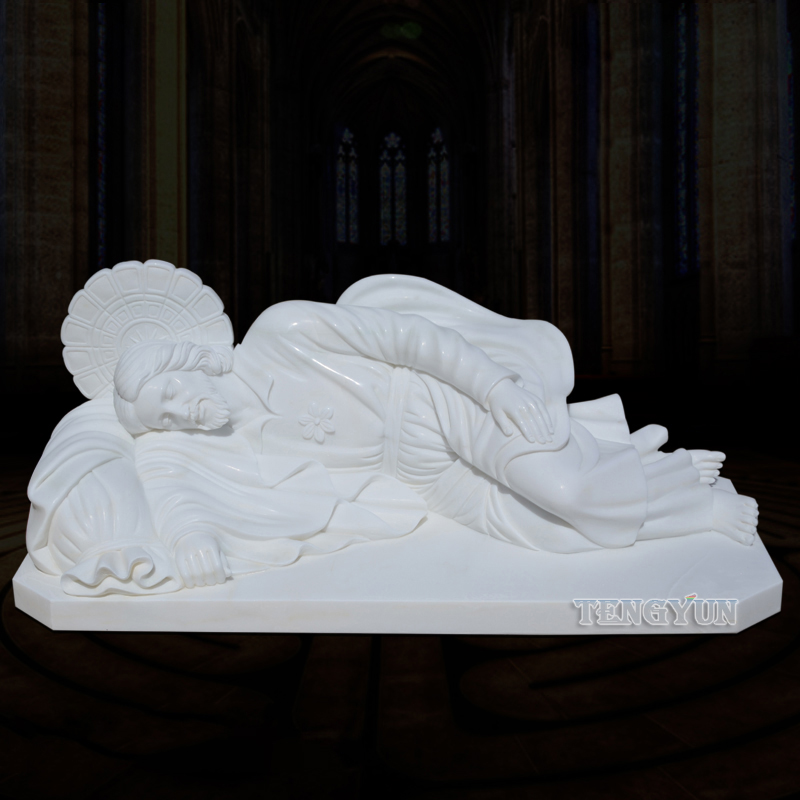 marble lying sleeping Jesus statue (1)