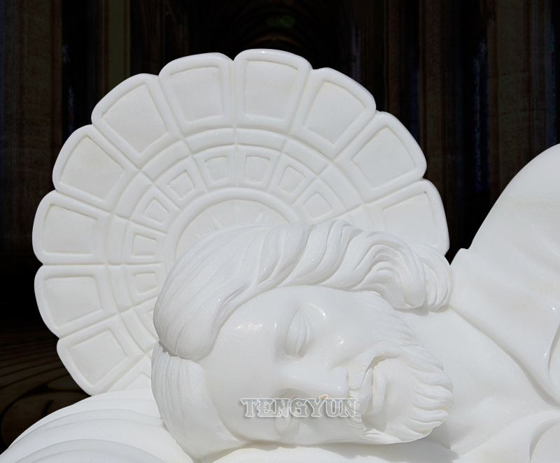 marble lying sleeping Jesus statue (2)