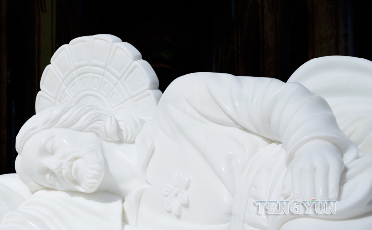 marble lying sleeping Jesus statue (4)