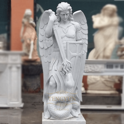 marble religious statue St. Michael The Archangel  (1)