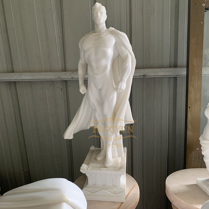 marble super man statue desktop sculpture (1)